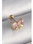 316L Çelik Gold Renk Pembe Zirkon Taşlı Fiyonk Tragus Piercing 1