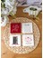 Arslart Atölye “holly Jolly” Yılbaşı Temalı Bardak Altlığı 4’lü Set Doğal Taş Traverten (10X10 Cm) 1