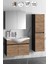 Yıldız 80+35 cm Antrasit Gri Mat-Atlantik Çam Mdf Seramik Lavabolu Asma Banyo Dolabı Takımı 1