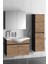 Yıldız 80+35 cm Antrasit Gri Mat-Atlantik Çam Mdf Seramik Lavabolu Asma Banyo Dolabı Takımı 2
