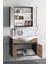 Yıldız 80+35 cm Antrasit Gri Mat-Atlantik Çam Mdf Seramik Lavabolu Asma Banyo Dolabı Takımı 3