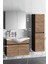 Yıldız 80+35 cm Antrasit Gri Mat-Atlantik Çam Mdf Seramik Lavabolu Asma Banyo Dolabı Takımı 13