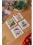 Arslart Atölye “merry Christmas ve Let It Snow” Temalı Bardak Altlığı 4’lü Set Doğal Taş Traverten (10X10 Cm) 4