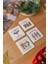 Arslart Atölye “christmas Girly” Temalı Bardak Altlığı 4’lü Set Doğal Taş Traverten (10X10 Cm) 3