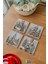 Arslat Atölye Yılbaşı Evleri Temalı Bardak Altlığı 4’lü Set Doğal Taş Traverten (10X10 Cm) 4