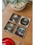 Arslat Atölye Nostaljik Yılbaşı Karpostalı Temalı Doğal Taş Bardak Altlığı 4’lü Set (10X10 Cm) 2