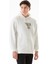 3 Iplik Yazı ve Kuş Baskılı Kapüşonlu Sweatshirt 4