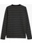 Bisiklet Yaka Uzun Kollu Pamuk Karışımlı Çizgili Sweatshirt 2
