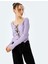 Fiyonklu V Yaka Slim Fit Crop Triko Hırka 1