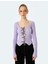 Fiyonklu V Yaka Slim Fit Crop Triko Hırka 3