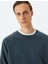 Bisiklet Yaka Uzun Kollu Şardonlu Pamuk Karışımlı Yıkamalı Basic Sweatshirt 1