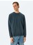 Bisiklet Yaka Uzun Kollu Şardonlu Pamuk Karışımlı Yıkamalı Basic Sweatshirt 3