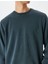 Bisiklet Yaka Uzun Kollu Şardonlu Pamuk Karışımlı Yıkamalı Basic Sweatshirt 5