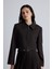 Klasik Kesim Crop Blazer Ceket Acı Kahve 4