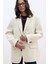 Fitilli Kadife Blazer Ceket Vanilya 1