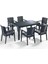 6 Adet Victor Koltuk Rattan Bahçe Balkon Masa Takımı 6 Kişilik Large 90 x 150 cm Camlı Set Pro 1. 1