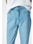 Yüksek Bel Rahat Kalıp Düğmeli Pamuklu Kot Pantolon - Mom Jean 5
