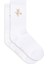Kadın Simli Cadı Logolu Beyaz Antrenman Tenis Fitness Spor Çorap 1