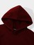 Unisex Basic Düz Renk Kapüşonlu Içi Yumuşak Polarlı Oversize Sweatshirt - Bordo 3