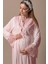 Pembe Sabahlıklı Hamile Lohusa Gecelik Takım 2