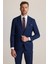 Erkek Petrol Slim Fit Sivri Yaka Yünlü Takım Elbise 1