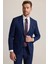 Erkek Petrol Slim Fit Sivri Yaka Yünlü Takım Elbise 3
