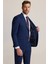 Erkek Petrol Slim Fit Sivri Yaka Yünlü Takım Elbise 5