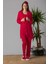 Vişne Sabahlıklı Hamile Lohusa Pijama Takımı 1