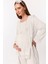 Ekru Sabahlıklı Hamile Lohusa Pijama Takımı 3