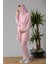 Pembe Tesettürlü Sabahlıklı Hamile Lohusa Pijama Takımı 2