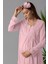 Pembe Tesettürlü Sabahlıklı Hamile Lohusa Pijama Takımı 4