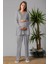 Gri Sabahlıklı Hamile Lohusa Pijama Takımı 4