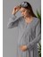 Gri Sabahlıklı Hamile Lohusa Pijama Takımı 5