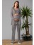 Füme Sabahlıklı Hamile Lohusa Pijama Takımı 4