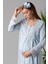 Mavi Tesettürlü Sabahlıklı Hamile Lohusa Pijama Takımı 4