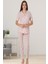 Pembe Önden Düğmeli Kadın Pijama Takımı 1
