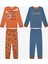 Uzun Kollu Erkek Çocuk Cowboy 2li Çok Renkli Pijama Takımı 1