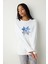 Cute Snowflake Fuzzy Kırık Beyaz Sweatshirt 1