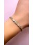 Zirkon Taş Şekilli Su Yolu 14 Ayar Soft Rose-Gold Micron Altın Kaplama Bileklik 3