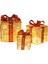 3 Parça Noel Işıklı Hediye Kutuları Kapalı Bahçe Için Noel Altın ve Kırmızı (Yurt Dışından) 1