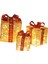 3 Parça Noel Işıklı Hediye Kutuları Kapalı Bahçe Için Noel Altın ve Kırmızı (Yurt Dışından) 2