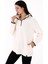 Cheer Casual Kadın Peluş Mont Ekru 4
