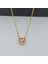 Gold Kalpli Pembe Zirkon Taşlı Ciddi Ilişki Kolyesi 2