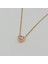 Gold Kalpli Pembe Zirkon Taşlı Ciddi Ilişki Kolyesi 3
