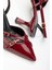 ST-005 Bordo Rugan Günlük 7 cm Topuklu Bayan Ayakkabı 5