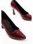 ST-001 Bordo Rugan Günlük 9 cm Topuklu Bayan Stiletto Ayakkabı 4