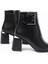 DNZ-400 Siyah Toka Aksesuarlı Topuklu Fermuarlı Günlük Kadın Bot 4