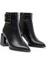 DNZ-400 Siyah Toka Aksesuarlı Topuklu Fermuarlı Günlük Kadın Bot 5