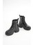 FZ-2550 Siyah Rugan Yüksek Tabanlı Bağcıklı Fermuarlı Günlük Kadın Bot 4