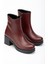 5109-3022 Bordo Fermuarlı Kalın Topuklu Günlük Kadın Bot 3